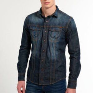 Superdry Men's Blue Denim Casual Button Down Shirt